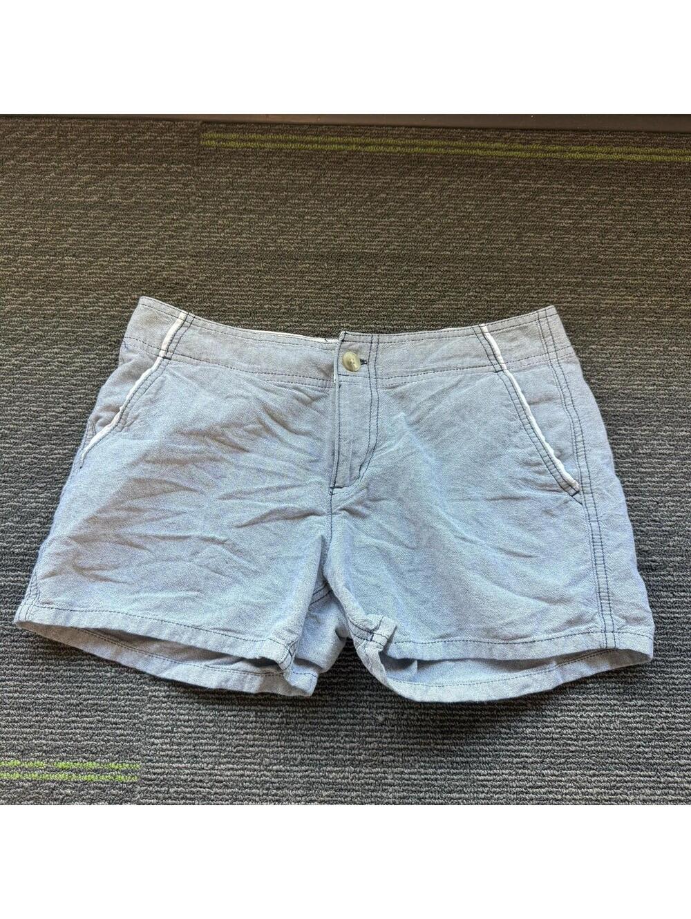 Columbia PFG Women's Solar Fade Blue Gray Cotton Fishing Outdoor Shorts Size 6